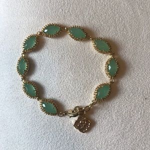 Gold Kendra Scott bracelet in Sea Green